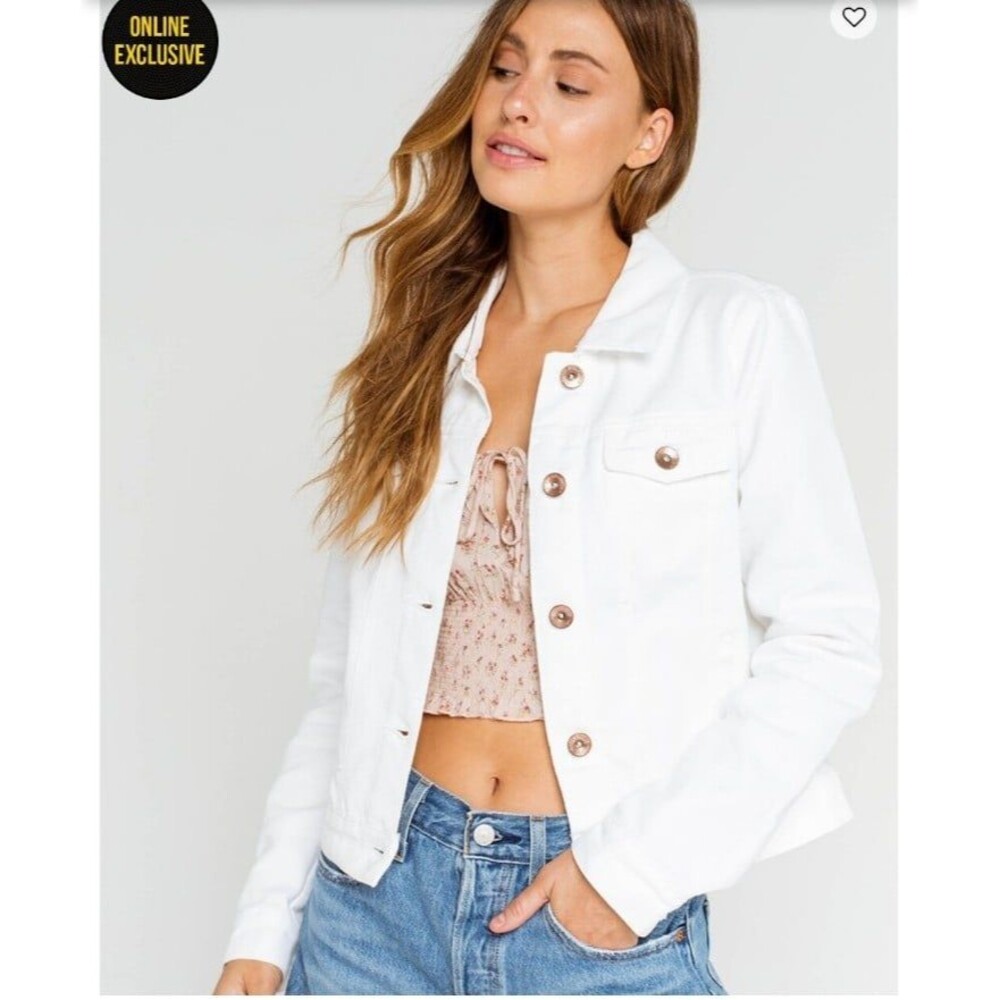 NWOT CiSono white denim jacket S Festival